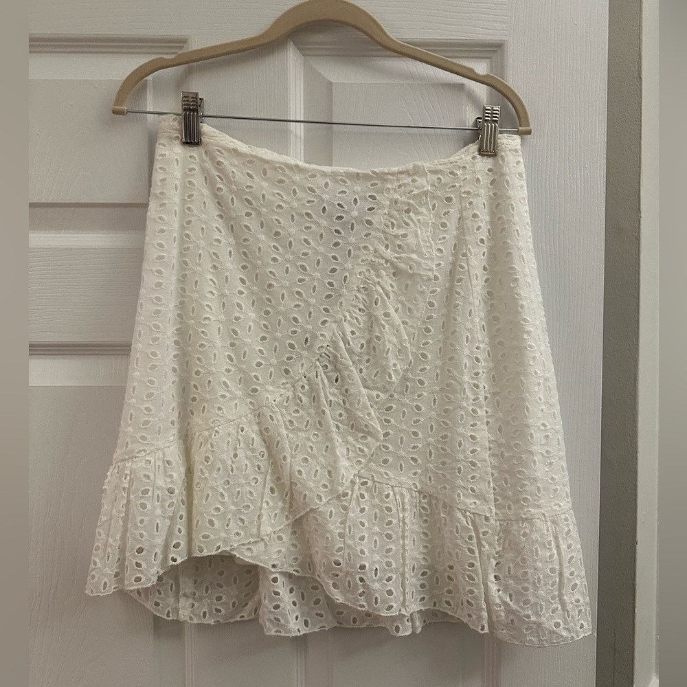 NWT ASOS Parisian white eyelet mini skirt size 10